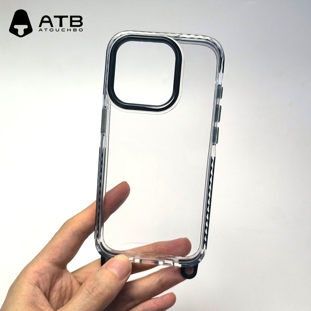 Crystal Clear Transparent iPhone Case – Slim Protective Cover with Black Camera Ring