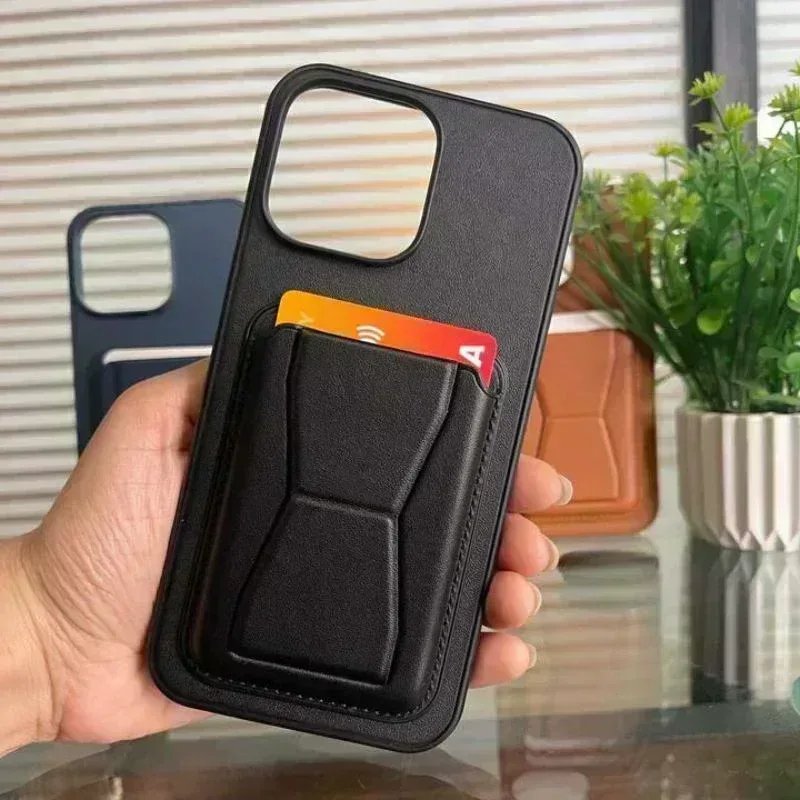 Premium Leather Wallet Stand Case – Card Holder & Foldable Kickstand