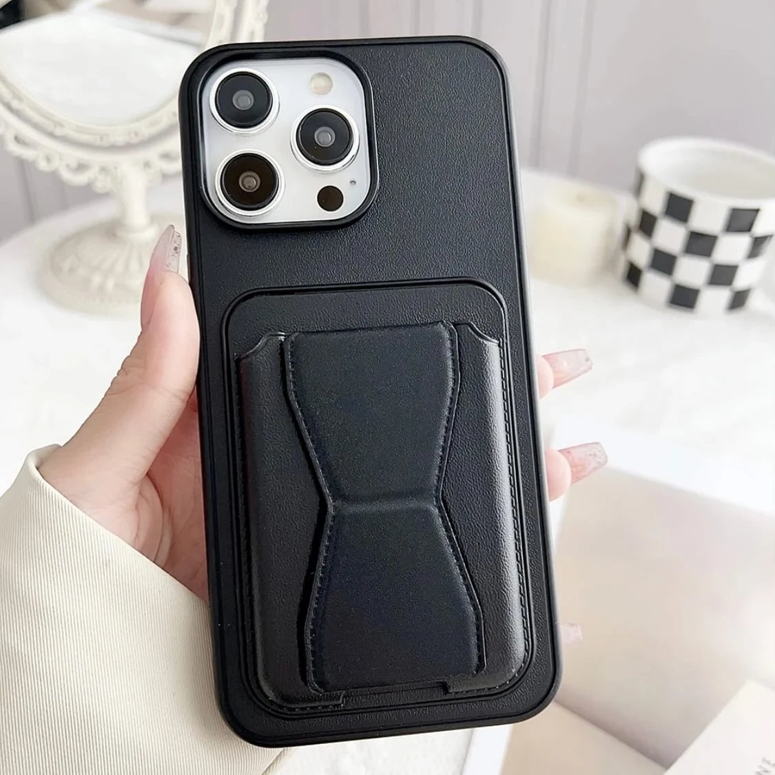 Premium Leather Wallet Stand Case – Card Holder & Foldable Kickstand — photo 1